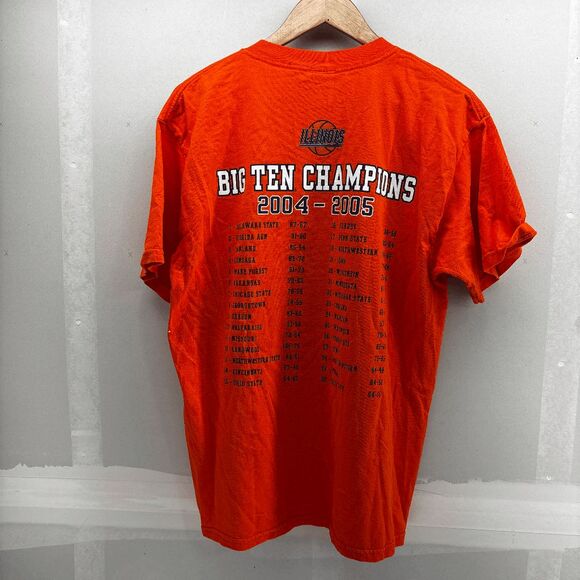 Illinois Fighting Illini 2005 Big Ten Champions Shirt Size L Games & Scores Back - Picture 5 of 6